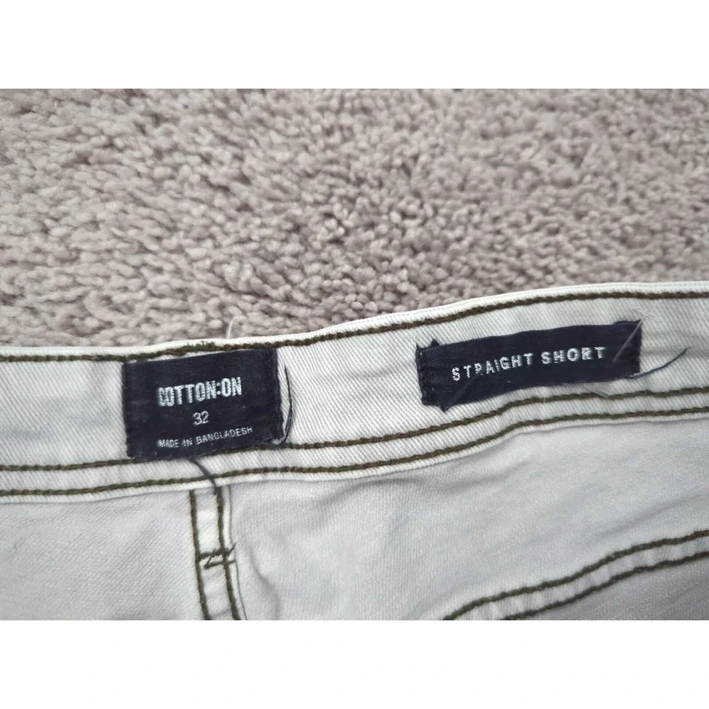Cotton On Shorts Mens 32 Gray Denim Straight Frayed Hem Stretch‎ Casual